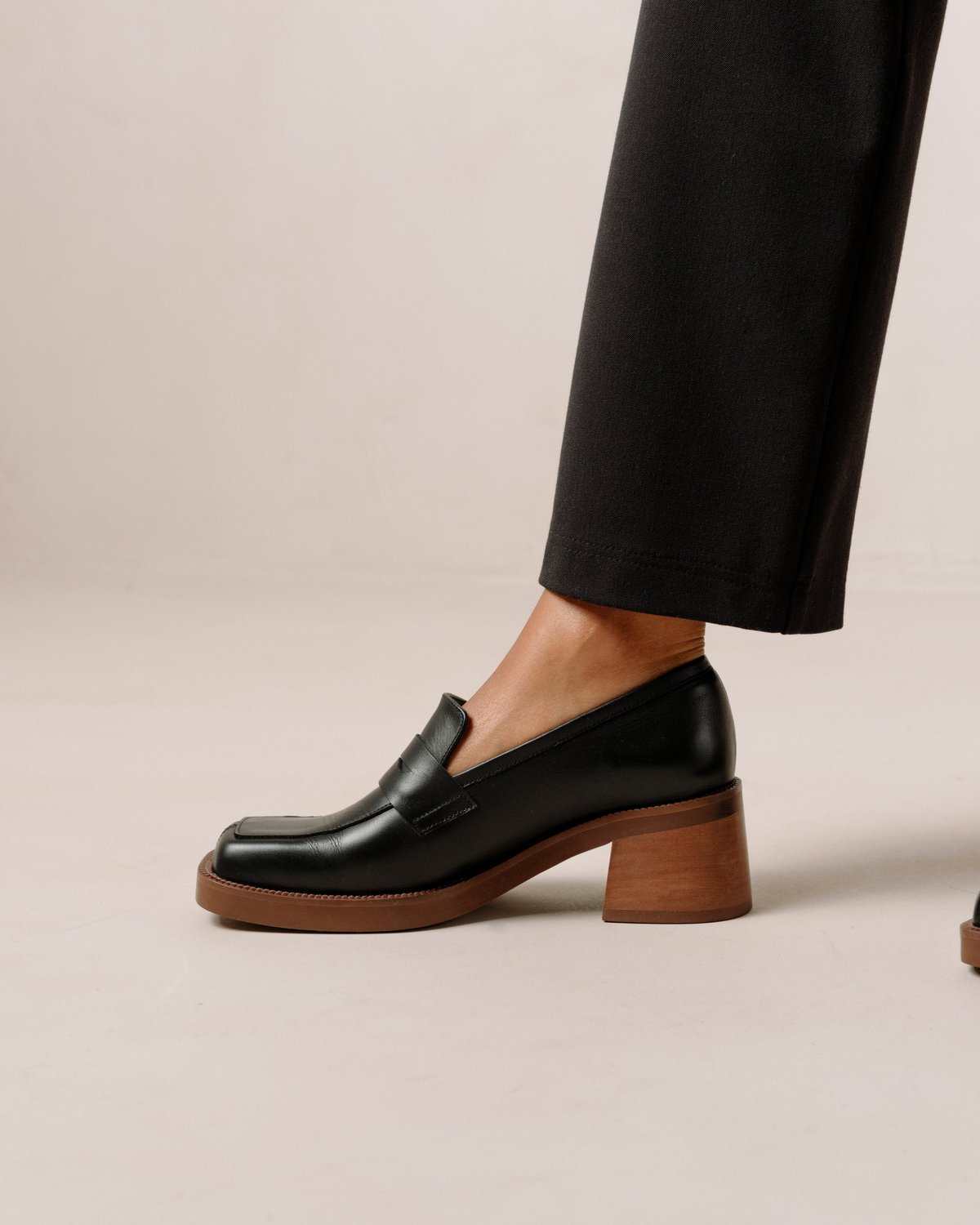 ALOHAS Black Roxanne Leather Loafers Verishop