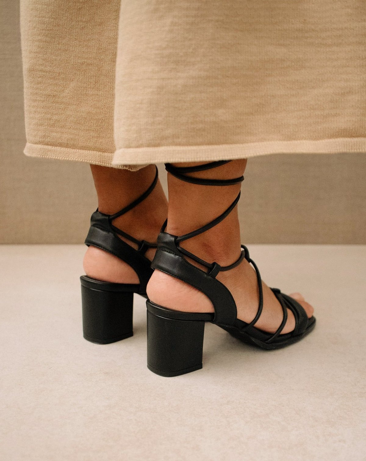 ALOHAS Black Sophie Corn Leather Sandals Verishop