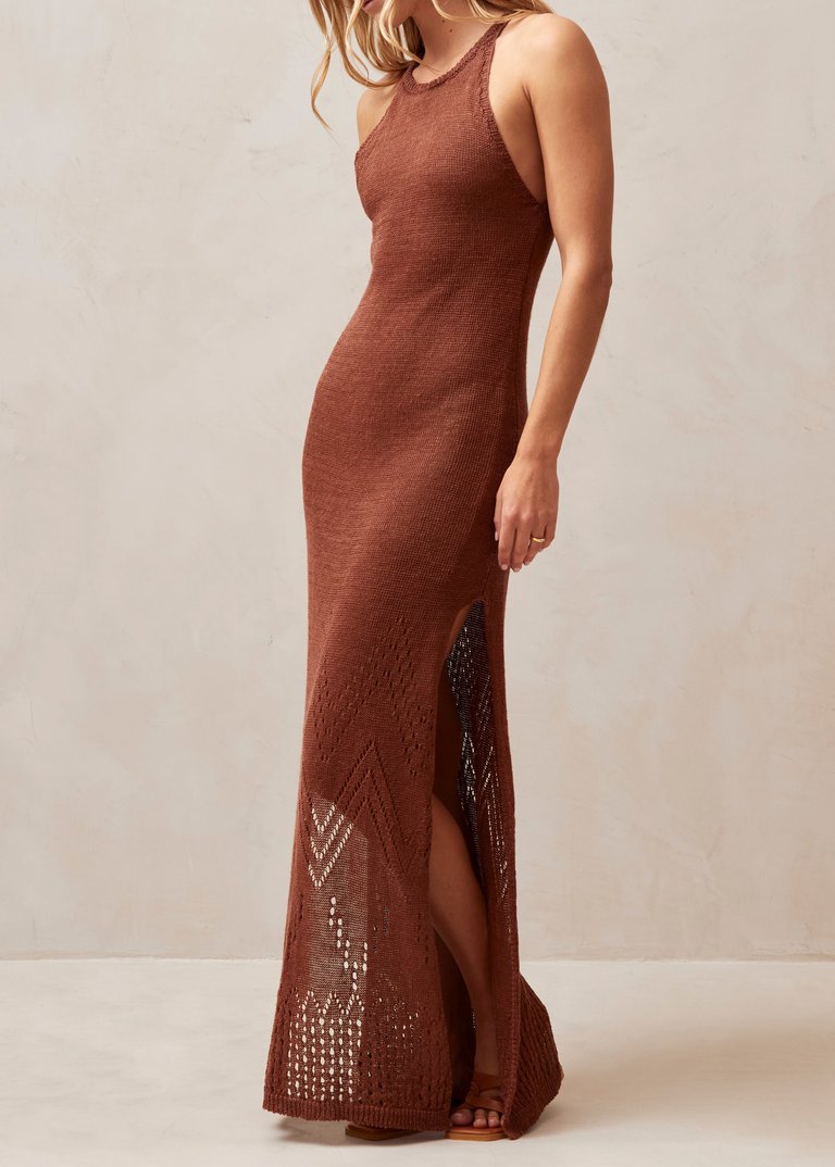 Sorrento Copper Tricot Maxi Dress - copper