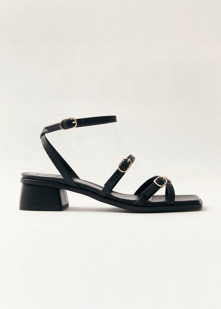 Tanya Vegan Leather Sandals - Black