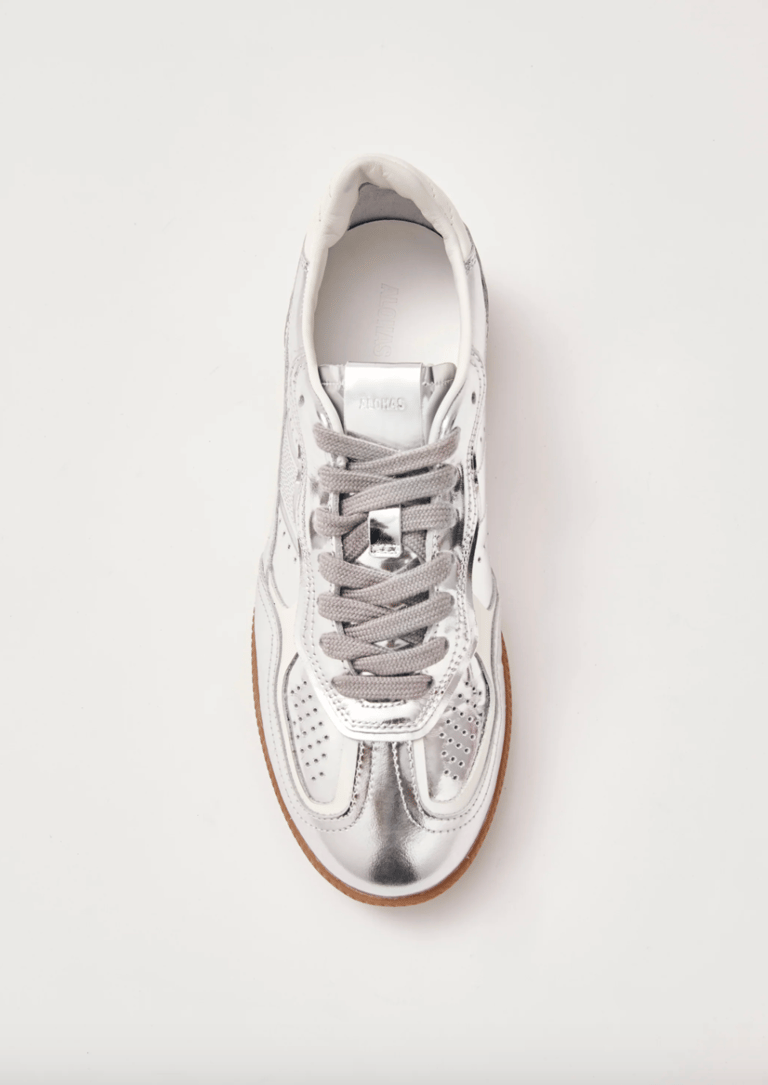 Tb.490 Rife Shimmer Silver Cream Leather Sneakers