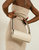 The I Pleated Cream Leather Shoulder Bag