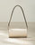 The I Pleated Cream Leather Shoulder Bag - Cream