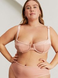 The Loop Velvet Bikini Top - Pale Pink