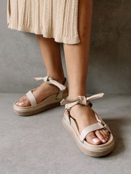 Tied Together Flat Sandals - Stone & Beige
