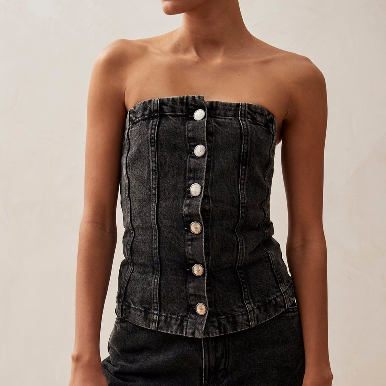 Troyes Denim Tank - Black