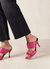 Twist Strap Magenta Leather Sandals - magenta