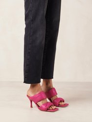 Twist Strap Magenta Leather Sandals