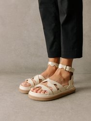 Wavy Cream Sandals