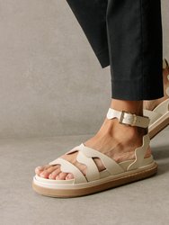 Wavy Cream Sandals