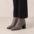 West Braided Black Stone Beige Leather Ankle Boots