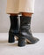 West Cape Croco Black Leather Ankle Boots