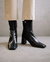 West Cape Croco Black Leather Ankle Boots