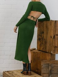 Wise Opened Knit Skirt Emerald