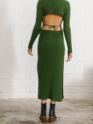 Wise Opened Knit Skirt Emerald