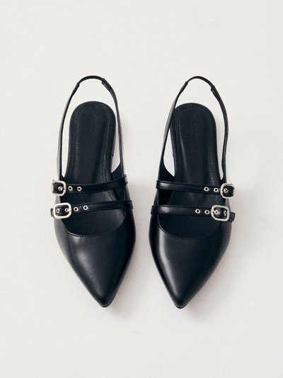 ALOHAS Wren Black Leather Ballet Flats product