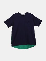 Aloye Men's Black / Yellow Shirt Fabrics Short Sleeve Layered T-Shirt Graphic - Navy / Green