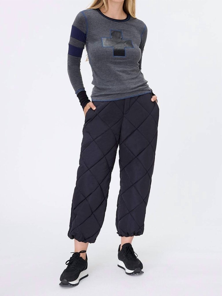 Mika Quilted Pant In Black - Black