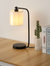 Black Industrial Iron Desk Lamp With Fabric Shade - Black