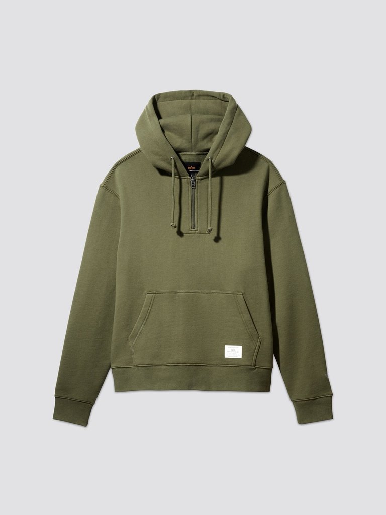 Essential Quarter Zip Hoodie - Olive