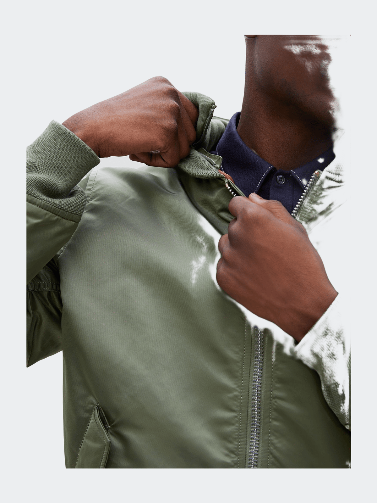 Alpha Industries Black/New Silver Lining MA-1 Natus Flight Jacket