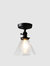 Black Metal Semi-Flush Mount Light With Shade