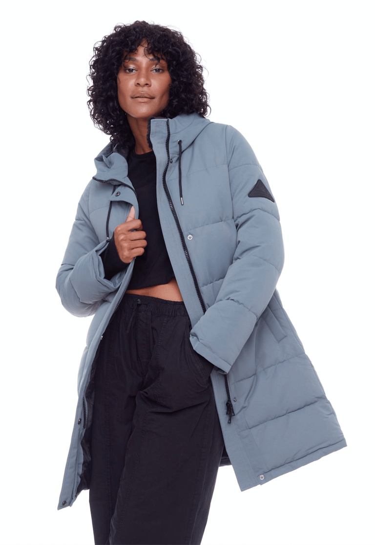 Aulavik | Women's Vegan Down (Recycled) Mid-Length Hooded Parka Coat, Slate - Slate