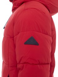 Banff | Men's Vegan Down (Recycled) Mid-Weight Quilted Puffer Jacket, Deep Red