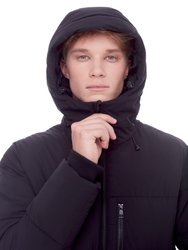 Banff | Men's Vegan Down (Recycled) Mid-Weight Quilted Puffer Jacket, Black