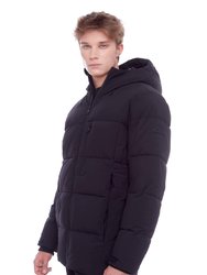 Banff | Men's Vegan Down (Recycled) Mid-Weight Quilted Puffer Jacket, Black