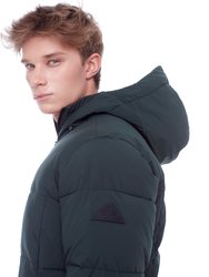 Banff | Men's Vegan Down (Recycled) Mid-Weight Quilted Puffer Jacket, Deep Green