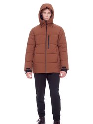  Banff | Men's Vegan Down (Recycled) Mid-Weight Quilted Puffer Jacket, Maple