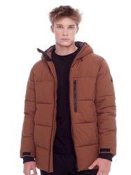  Banff | Men's Vegan Down (Recycled) Mid-Weight Quilted Puffer Jacket, Maple - MAPLE