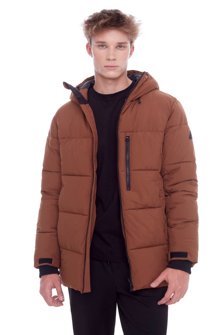  Banff | Men's Vegan Down (Recycled) Mid-Weight Quilted Puffer Jacket, Maple - MAPLE