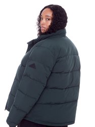 Forillon Plus | Women's Vegan Down (Recycled) Short Quilted Puffer Jacket, Deep Green (Plus Size)