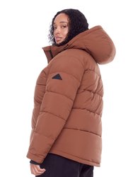 Forillon Plus Women's Vegas Down (Recycled) Short Quilted Puffer Jacket, Maple (Plus Size)