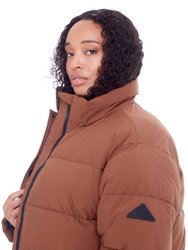 Forillon Plus Women's Vegas Down (Recycled) Short Quilted Puffer Jacket, Maple (Plus Size)