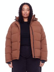 Forillon Plus Women's Vegas Down (Recycled) Short Quilted Puffer Jacket, Maple (Plus Size) - MAPLE