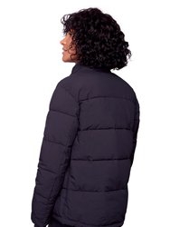 FORILLON | WOMEN'S VEGAN DOWN (RECYCLED) SHORT QUILTED PUFFER JACKET, BLACK