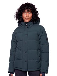 Forillon | Women's Vegan Down (Recycled) Short Quilted Puffer Jacket, Deep Green