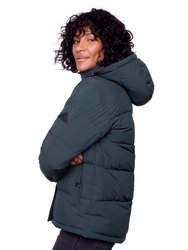 Forillon | Women's Vegan Down (Recycled) Short Quilted Puffer Jacket, Deep Green