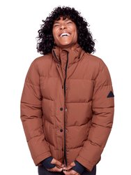 FORILLON | WOMEN'S VEGAN DOWN (RECYCLED) SHORT QUILTED PUFFER JACKET, MAPLE