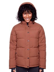 FORILLON | WOMEN'S VEGAN DOWN (RECYCLED) SHORT QUILTED PUFFER JACKET, MAPLE