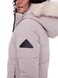 Kluane | Women's Vegan Down (Recycled) Ultra Long Length Parka, Light Taupe