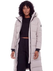 Kluane | Women's Vegan Down (Recycled) Ultra Long Length Parka, Light Taupe - Light Taupe