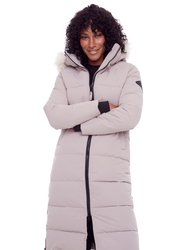 Kluane | Women's Vegan Down (Recycled) Ultra Long Length Parka, Light Taupe