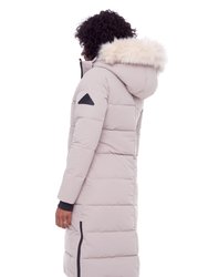 Kluane | Women's Vegan Down (Recycled) Ultra Long Length Parka, Light Taupe