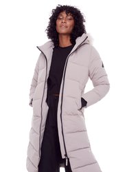 Kluane | Women's Vegan Down (Recycled) Ultra Long Length Parka, Light Taupe