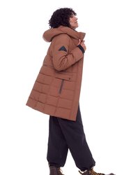 KOOTNEY | WOMEN'S VEGAN DOWN (RECYCLED) MID-LENGTH PARKA, MAPLE