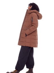 KOOTNEY | WOMEN'S VEGAN DOWN (RECYCLED) MID-LENGTH PARKA, MAPLE